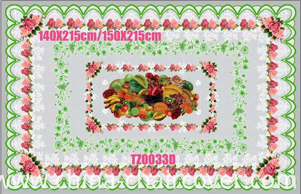 140*215cm Round PVC Printed Transparent Tablecloth of Independent Designlfgb () and Waterproof, Oilproof Feature for Home/Outdoor/Wedding